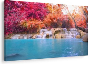 Obraz tyrkysovej lagúny, Laos, Tat Kuang Si (90x60 cm)