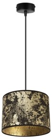 Závesné svietidlo WERONA 2, 1x čierne/zlaté textilné tienidlo, (fi 20cm), G