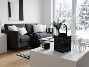 Lucerna s flitrami LOFTY GLAM 20 cm, čierna
