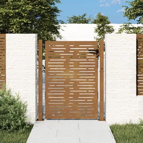 Záhradná brána 105x130 cm kortenová oceľ dizajn štvorca 153252