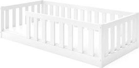 Detská Montessori posteľ z masívu borovice BELLA 160x80 cm - biela