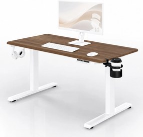 Elektrický stôl s nastaviteľnou výškou ergonomický biely/orech,1200x600 mm: ARIA