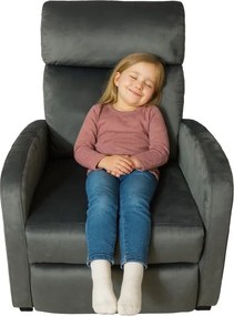 Relaxačné kreslo René rozkladacie šedé