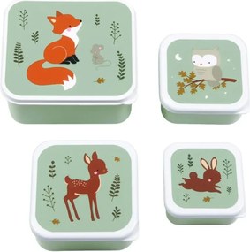 Sada 4 škatuliek na obed a desiatu lesní priatelia
