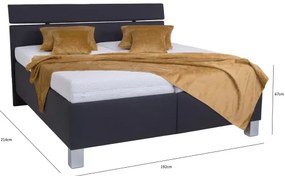 Čalúnená posteľ s úložným priestorom bez matraca ALIS 180x200 cm antracit