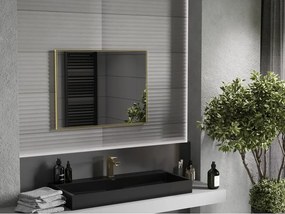 Mexen Loft kúpeľňové zrkadlo obdĺžnikové 80 x 60 cm, zlatý rám - 9852-080-060-000-50