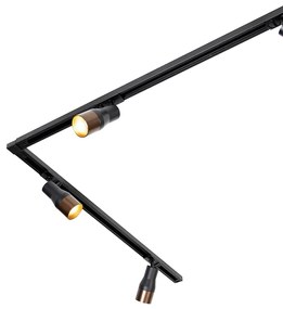 Moderný koľajnicový systém s 5 bodovými svetlami čierny s tmavým bronzom 1-fázový - Iconic Kohua