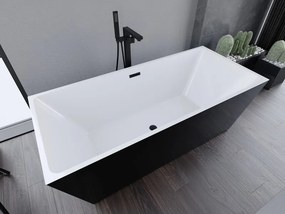 Mexen Lita, voľne stojaca vaňa 170 x 75 cm, biela-čierna, čierny matný prepad, 52121707575-70