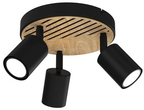 Bodové svietidlo TERRA 3xGU10/8W/230V čierna/dub