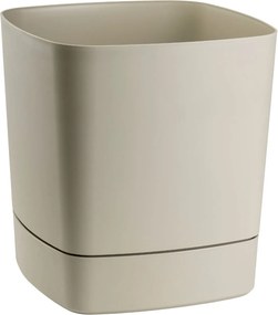 PLASTOVÝ KVETINÁČ CUBI 34X36,5 CM BÉŽOVÁ