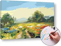 Maľovanie podľa čísel POĽNÁ CESTA  – vysoká náročnosť