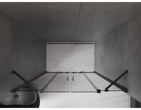 Mexen Velar Duo, posuvné sprchové dvere do otvoru 150 cm, 8mm šedé sklo, čierna matná, 871-150-000-42-70