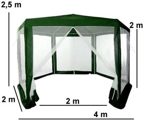 Bestent Záhradný altánok 2x2x2m s moskytierkou Green