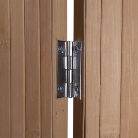 Bambusový paraván HWC-O30, deliaca stena, 5 panelov, 170 × 204 cm – hnedá