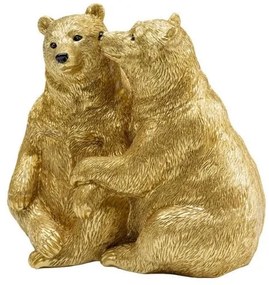 Cuddly Bears dekorácia zlatá 16 cm