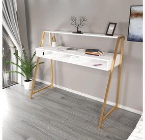 Písací stôl Decorative (biela + zlatá). Vlastná spoľahlivá doprava až k Vám domov. 1108017