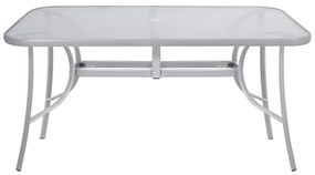 PreHouse Záhradný stôl 150cm: kov + sklo, šedý