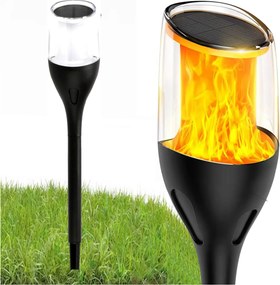 BERGE LED vonkajšia solárna lampa pochodeň - 65cm