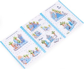 MULTISTORE Magnetické stavebné kocky 97 dielov – farebný zimný vzor, stavebnica pre deti 3+