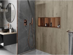 Mexen X-Wall-R, polica na zapustenie s prírubou  90 x 30 cm, medená matná - 19C0903010S