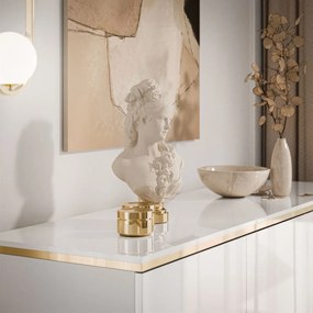 ZÁVESNÁ KOMODA NESSIE TROJDVEROVÁ BIELY LESK + ZLATÁ 140 cm