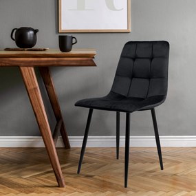Čierna čalúnená stolička DENVER