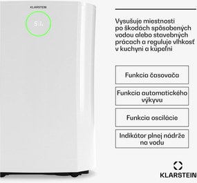 Klarstein DryFy ProConnect 16L odvlhčovač vzduchu, 16 l/deň, 18 m², WiFi, Aplikácia, LED indikátor, 24-hodinový časovač