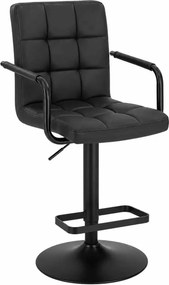 LuxuryForm DESIGN Barová stolička VERONA BLACK na čiernom tanieri - čierna
