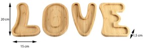 Drevená servírovacia miska Love 20x15 cm sada 4ks