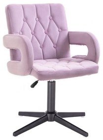 LuxuryForm DESIGN Stolička BOSTON VELUR na čiernom kríži - levanduľa