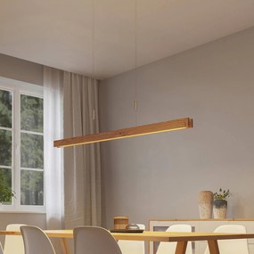 Lindby Alimara drevené závesné LED svietidlo 138cm