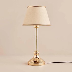 Stolní lampa Deni béžová/zlatá