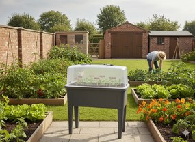 SKLENÍKOVÝ STÔL S VEKOM 76 x 38 x 83 CM ANTRACIT