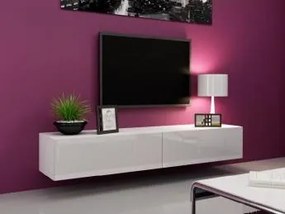 Moderný TV stolík Igore 140, bílá/bílý lesk