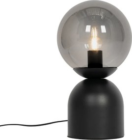 Stolná lampa Hotel Chic čierna s dymovým sklom - Pallon Trend