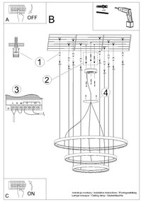 Závesné LED svietidlo Rio 3 55/78/110, 3x LED 150w, 3000k, w
