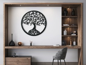 drevko Drevený obraz Strom života Rast a stabilita Rozmer obrazu: 44,5 x 44,5 cm, Farba dekorácie: Čierna