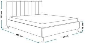 Čalúnená manželská posteľ AVRIL 140 x 200