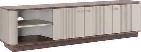 TV skrinka Vesper 3D 187 cm - kašmír / orech / zlaté úchytky