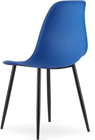 Set dvoch jedálenských stoličiek WAT modrý - čierne nohy (2 ks)