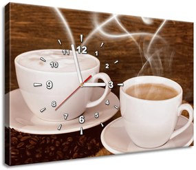 Gario Obraz s hodinami Romantika pri káve Rozmery: 60 x 40 cm
