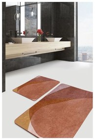 Hnedé zamatové kúpeľňové predložky v súprave 2 ks 60x100 cm – Mila Home