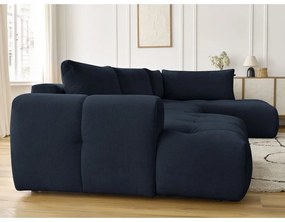 Tmavomodrá rozkladacia/s úložným priestorom rohová pohovka (pravý roh/do tvaru "U") Fuji – Bobochic Paris