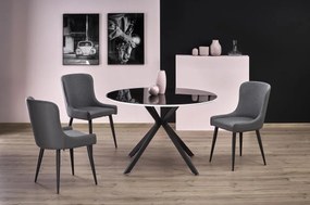 HALMAR, AVELAR okrúhly jedálenský stôl v modernom štýle, fi 120/76 cm, čiernobiely