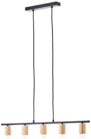 Brilliant - Luster na lane KERRY 5xE27/40W/230V čierny/bambus