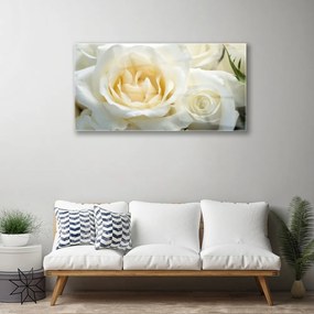 Obraz na skle Ruže kvety 100x50 cm
