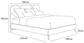 Čalúnená dvojlôžková posteľ s roštom 180x200 cm Prune – Bobochic Paris