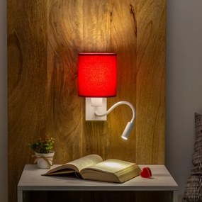 Brilagi-LED Nástenná lampa NUBILA 1xE27/25W/230V+LED/3W biela/pompej. červená