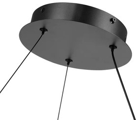 Brilagi-LED Stmievateľný závesný luster TWISTER LED/105W/230V pr.100 cm čierny + diaľkové ovládanie