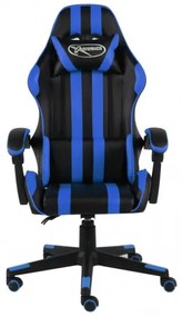 vidaXL Herná stolička čierna a modrá umelá koža-